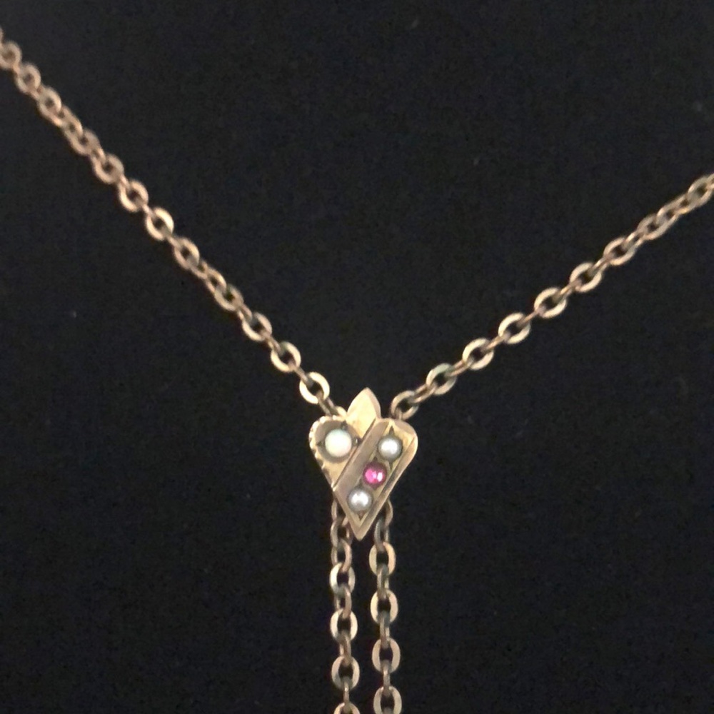 Antique opal watch fob necklace art deco slide - Picture 5 of 7